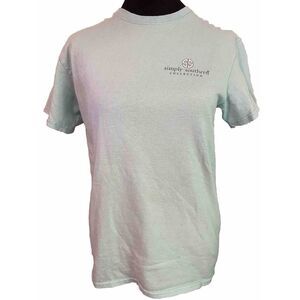 Simply Southern Lake‎ Hair Don't Care T-Shirt Size Small Beaver with Flamingo